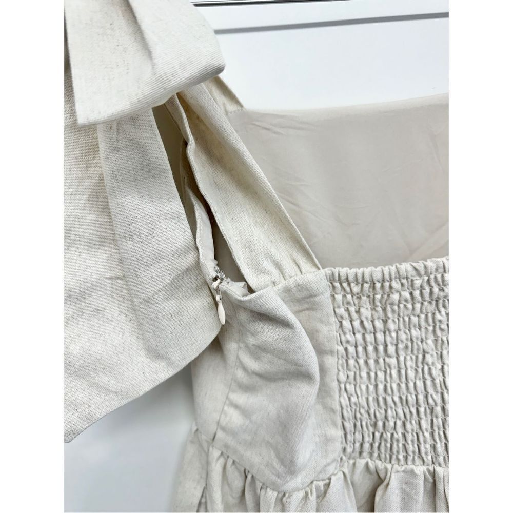 MIOU MUSE Dress‎ Size Small Bow Tie A-Line Mini Linen Blend NWT - Picture 9 of 12